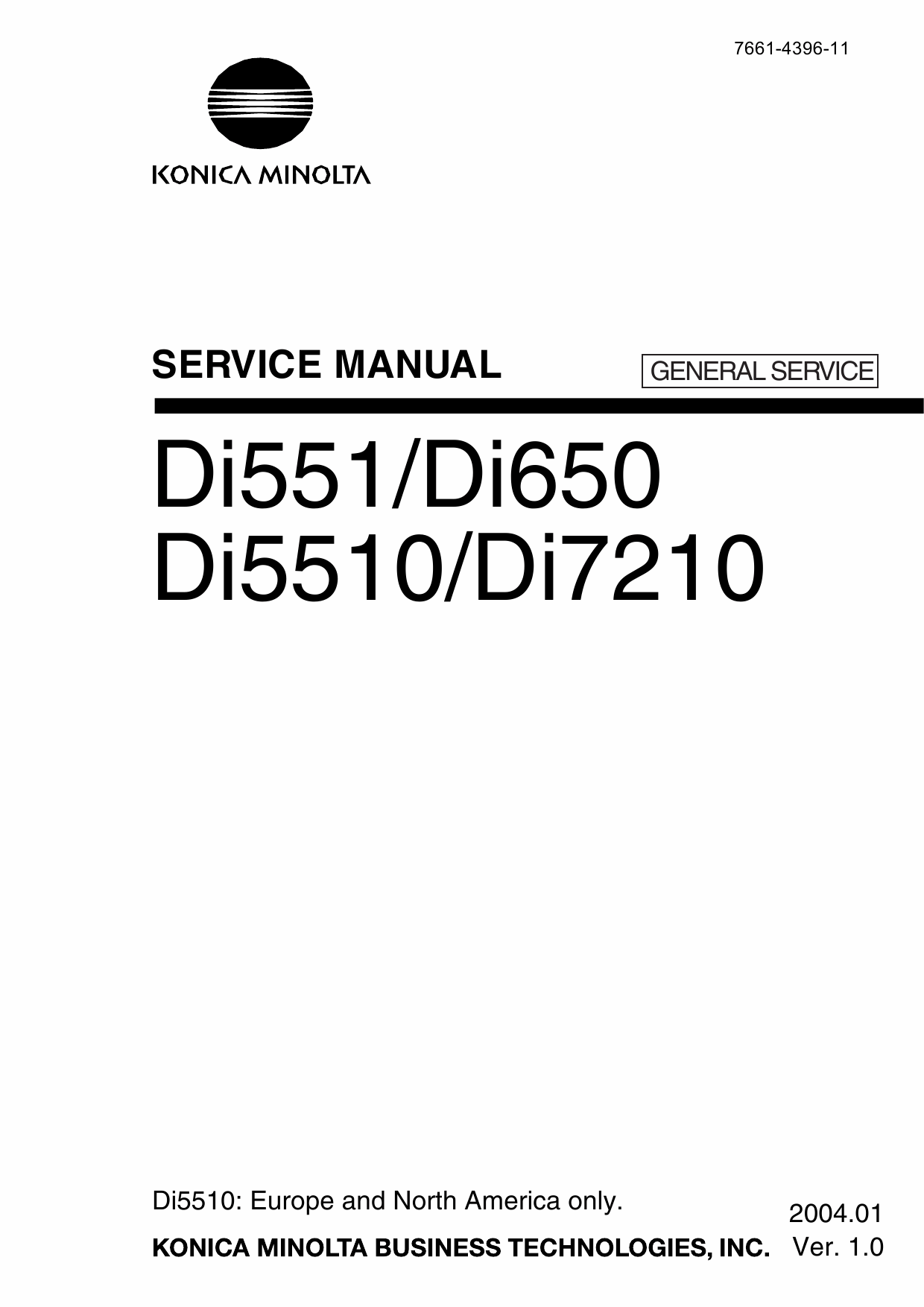 Konica-Minolta MINOLTA Di551 Di650 Di5510 Di7210 GENERAL-SERVICE Service Manual-1